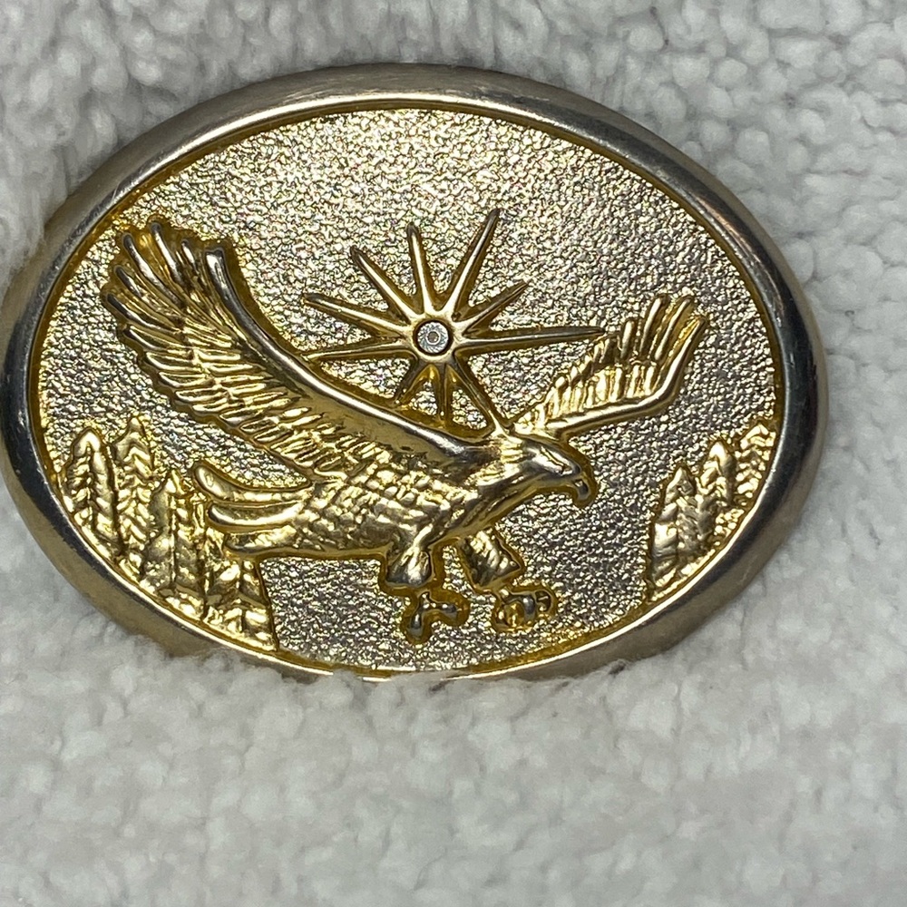 Vintage Patriotic American Eagle Two-Toned Belt Buckle